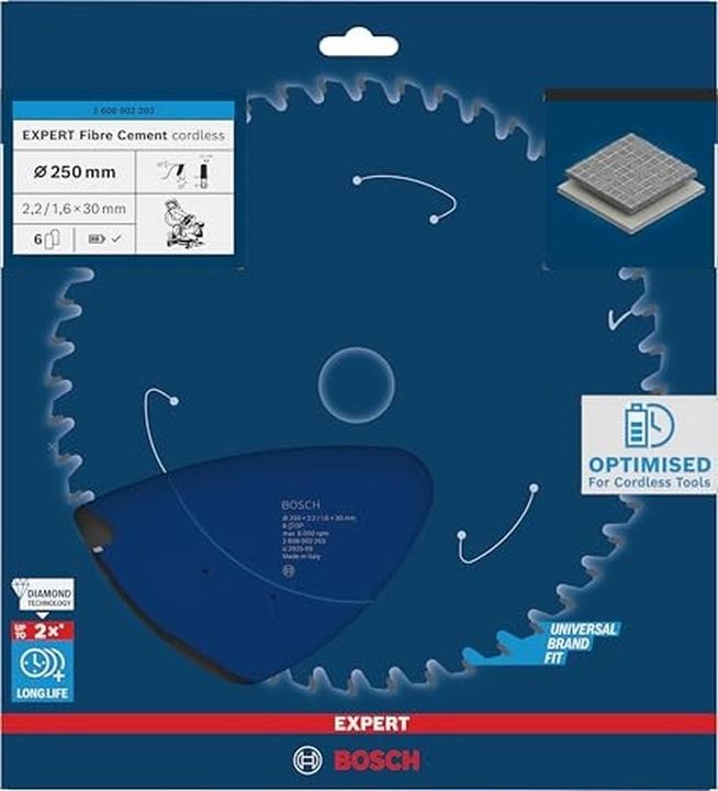 Produktbild Bosch Professional Zubehör EXPERT Fiber Cement Kreissägeblatt, 250x30 mm, T6
