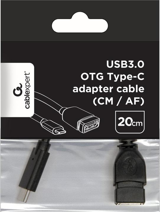 Produktbild Gembird A-OTG-CMAF3-01 USB Typ-C USB Type-A Schwarz Kabelschnittstellen-/adapter (0.20 m, USB 3.0)