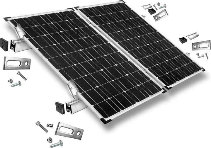 Produktbild Offgridtec Befestigungs-Set für 2 Solarmodule - Wellethernit- und Blechdach für Solarmodule mit 40mm Rahmenh