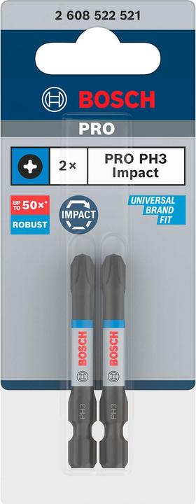 Actual product image Bosch Professional Zubehör PRO Phillips Impact Bit (PH3)