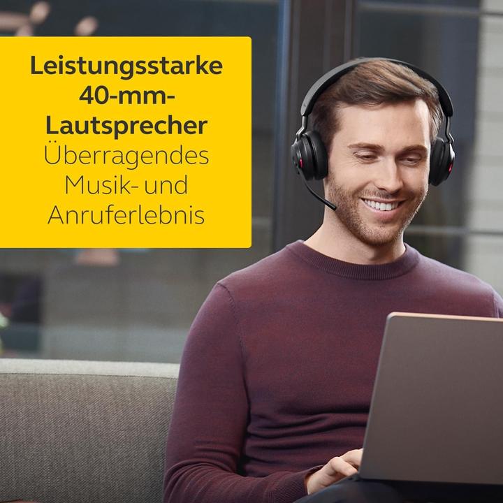 Produktbild Jabra Headset Evolve2 65 Duo UC Schwarz, USB-A, Ladestation (Kabellos, USB-A)
