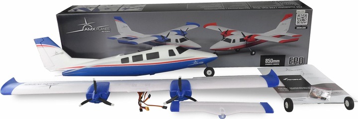Actual product image Amewi AMXPlanes P68 high-wing blue twin-engined (Multi motor)