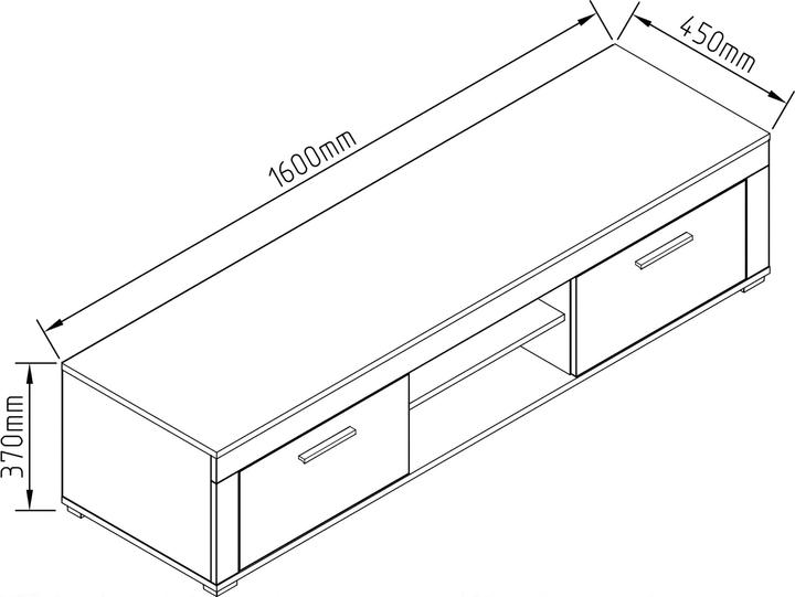 Image du produit VCM Bois TV Lowboard Meuble TV Usilo XL (160 x 45 x 37 cm)