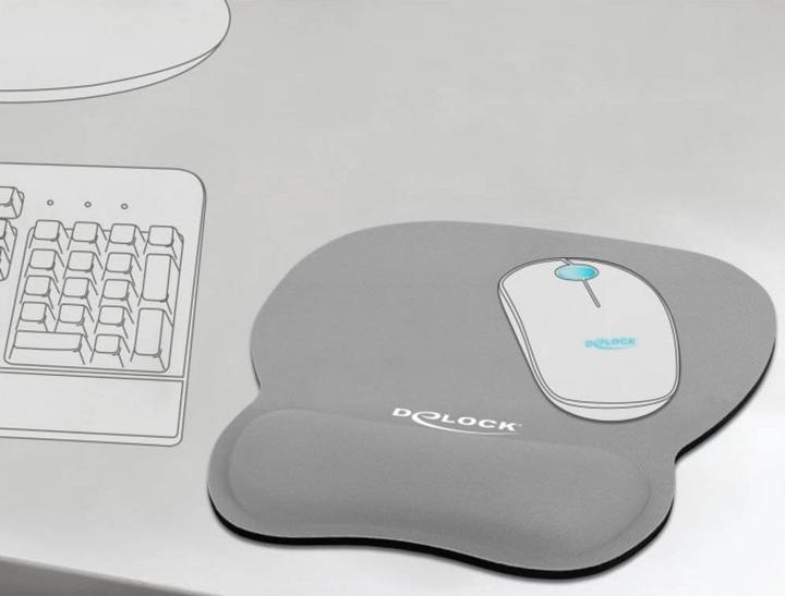 Actual product image Delock Ergonomic mouse mat with palm rest, grey Grey (L)
