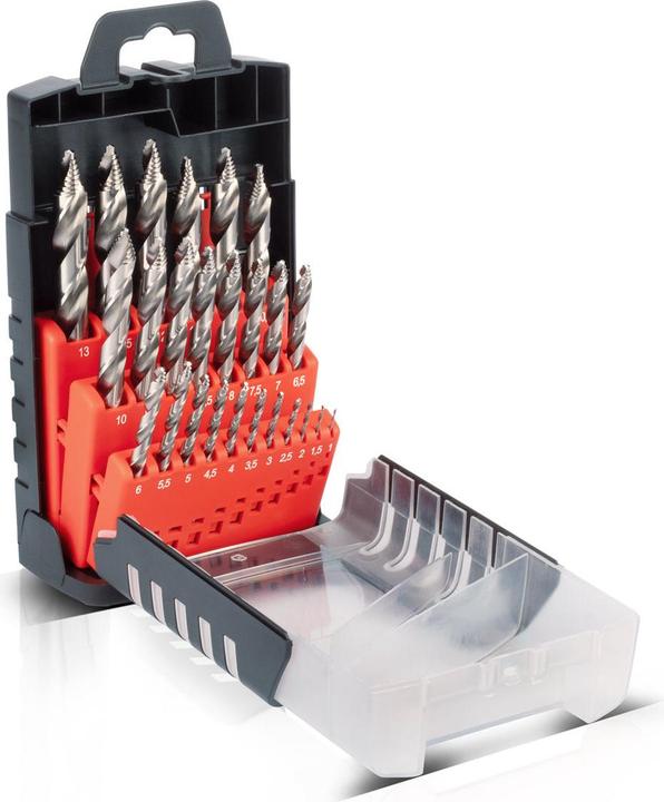 Produktbild Stahlwerk HSS-Spiralbohrer 25er Set 1-13mm HSS Bohrer Satz für Stahl Acryl Holz (1-13mm)