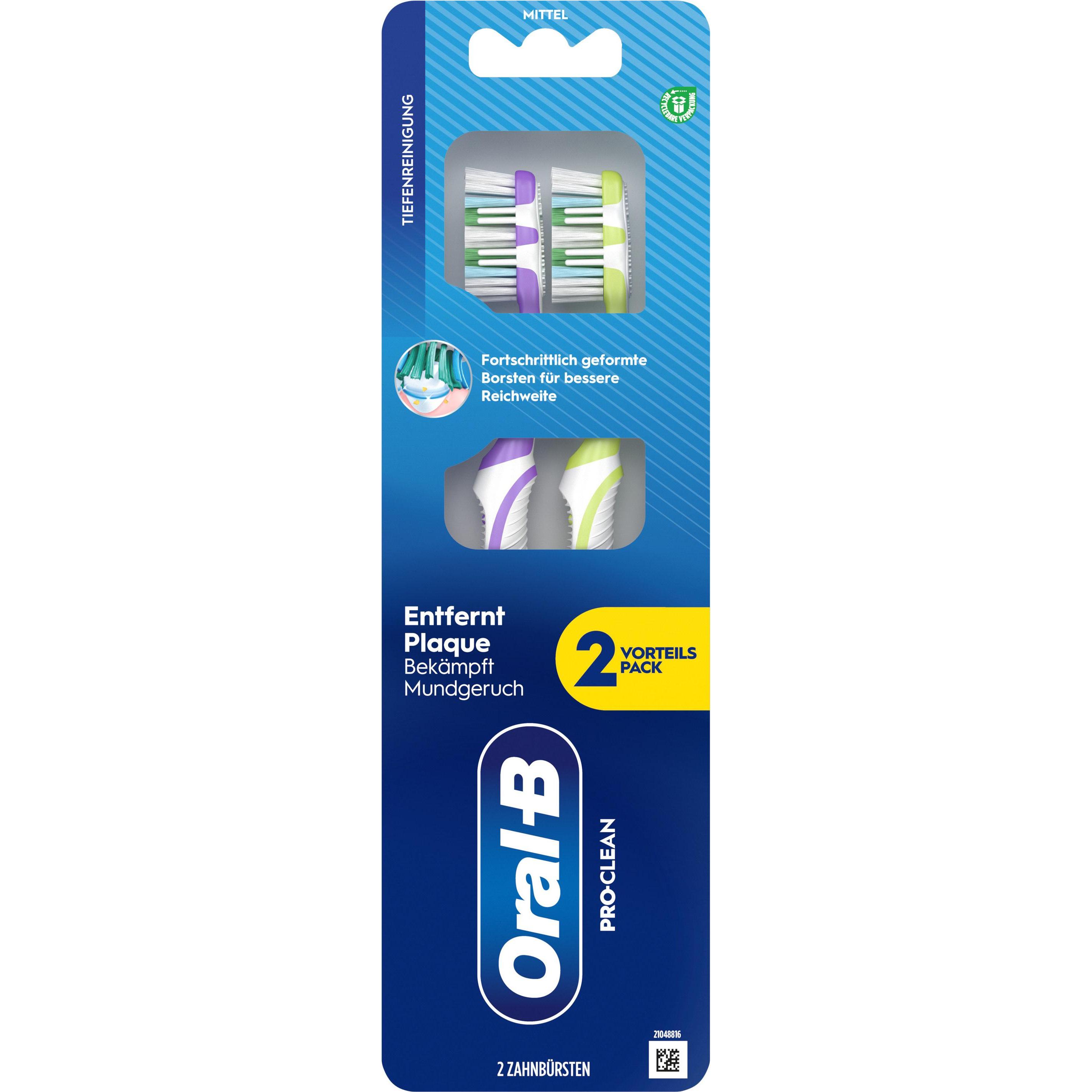 Oral-B Pro-Clean 40 Medium 2ct Handzahnbürste (Mittel, 2 x) (8700216446167)