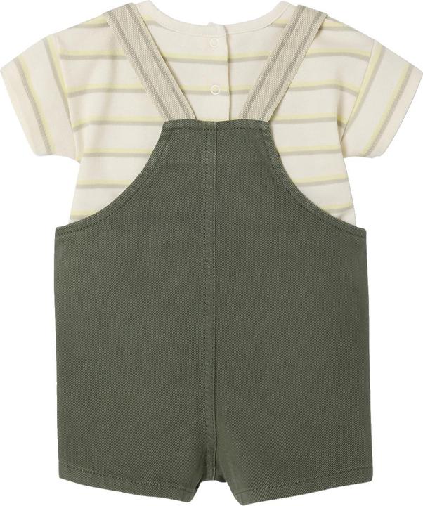 Vertbaudet Baby-Set: Gestreiftes T-Shirt & Latzhose