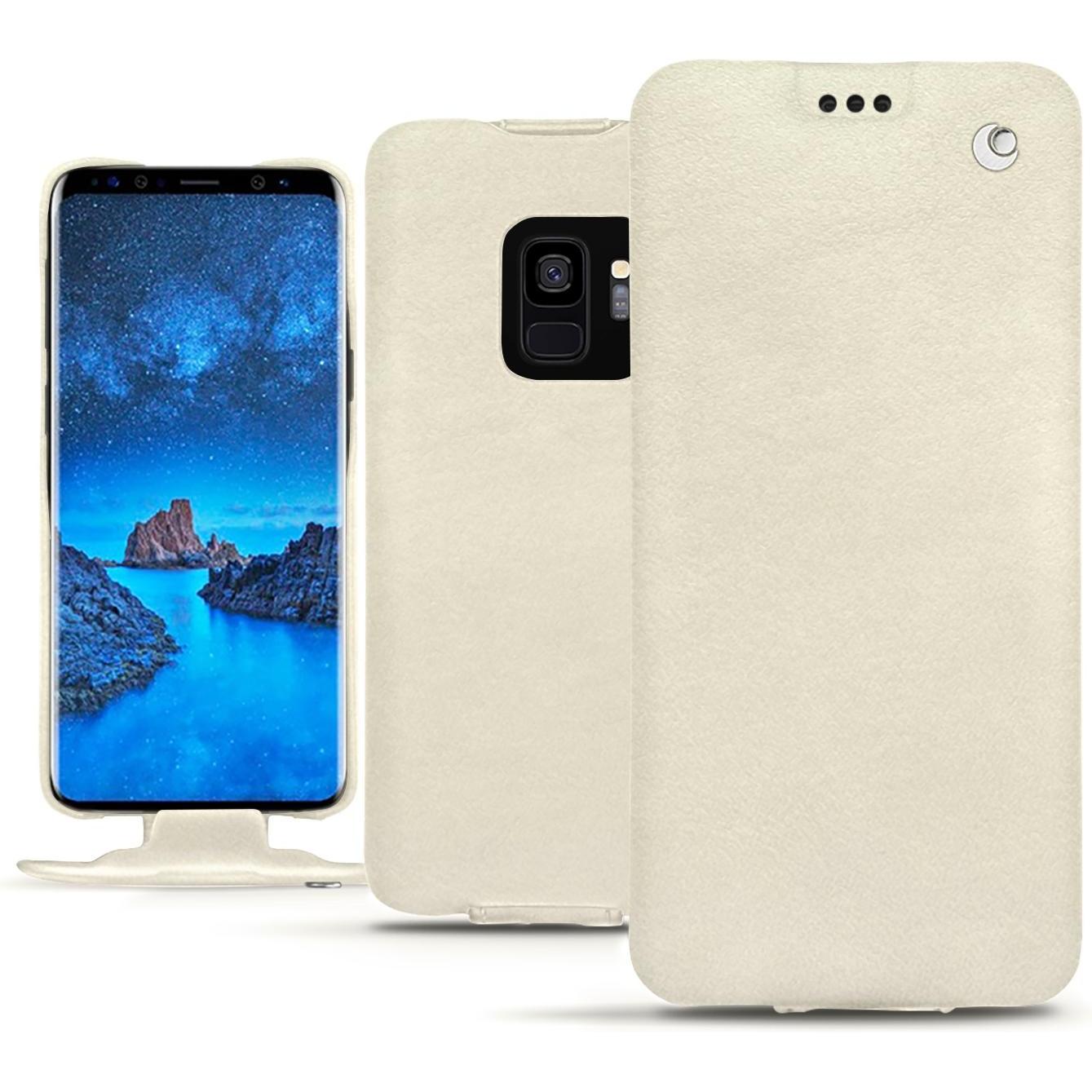 Noreve Lederschutzhülle vertikal (Samsung Galaxy S9), Smartphone Hülle, Weiss
