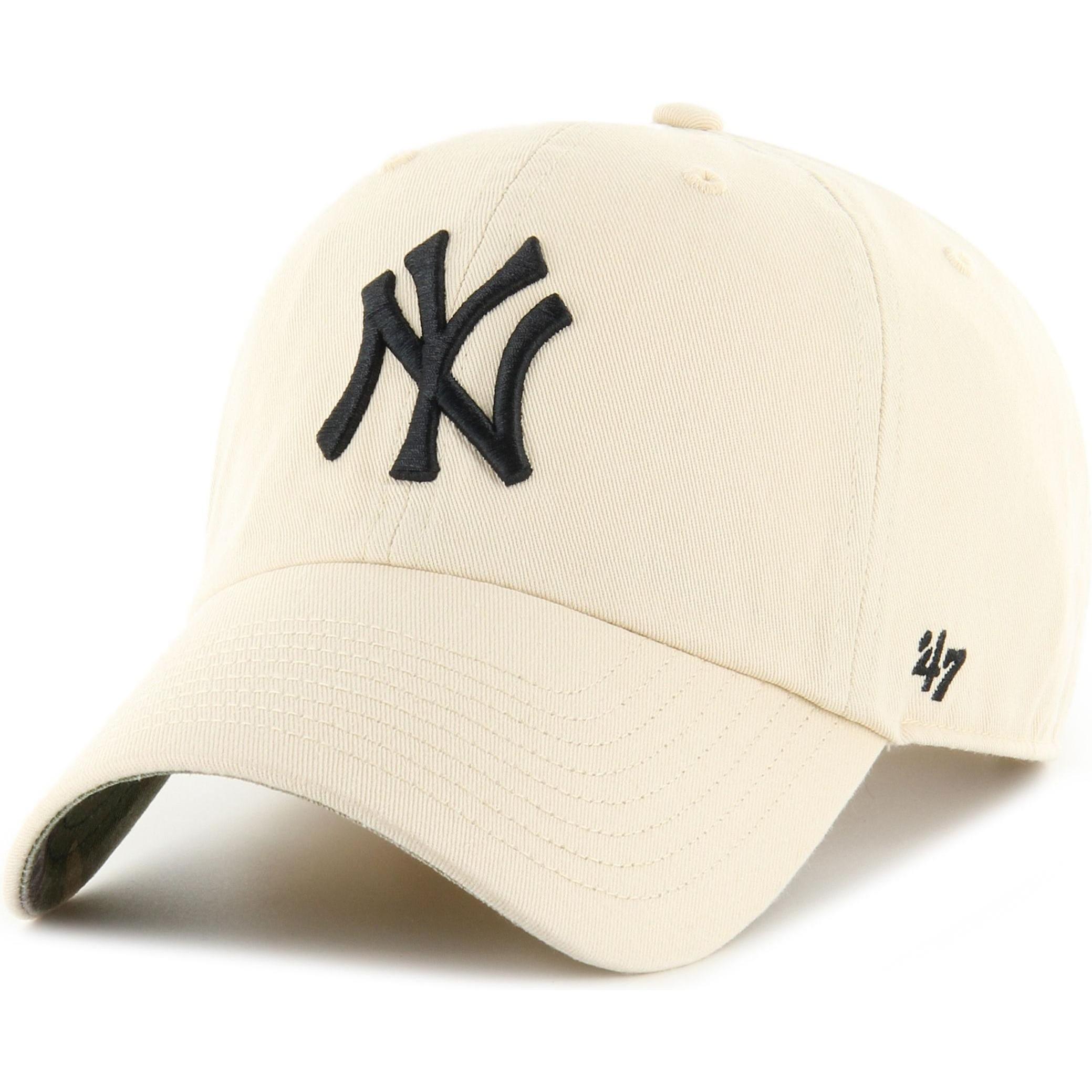 47 Brand, Herren, Cap, Relaxed Cap CLEAN UP New York Yankees natural wood, Beige