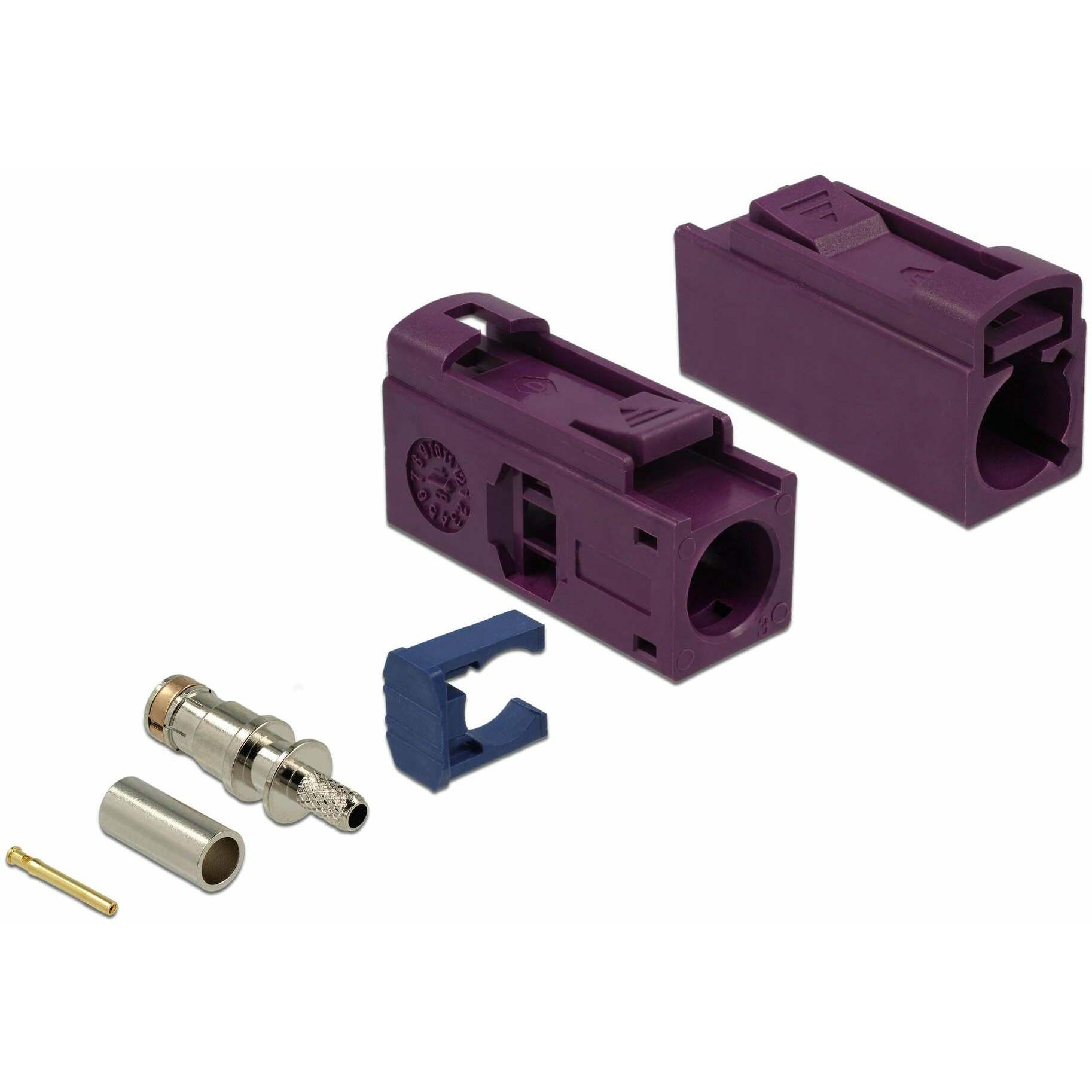 Delock FAKRA D jack 25 mm (long) for crimping (Netzwerk Zubehör), Netzwerk Zubehör