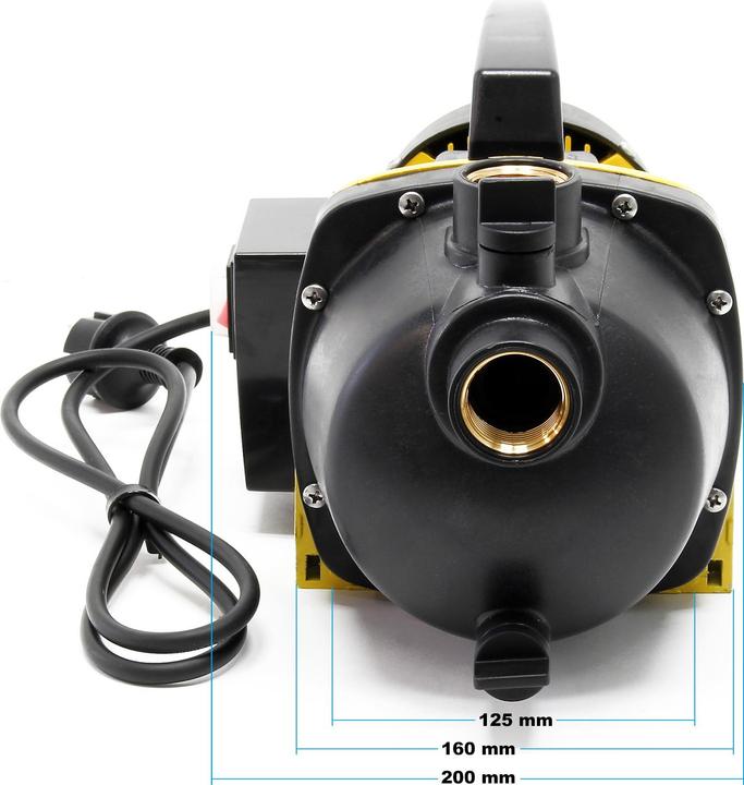 Actual product image Wiltec Garden Pump 2800l/h, 600W, Handle & Water Drain Plug, Discharge Head 35m for Fresh Water (Garden pump)