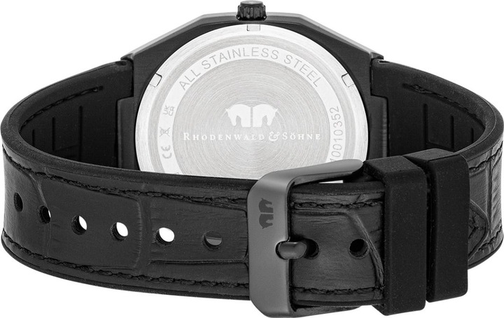 Produktbild Herren Quarzuhr Cooledge Echtleder/Silikon schwarz - 26515 (Analoguhr, 42 mm)