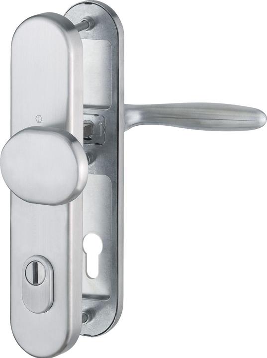 Hoppe Wechselgarnitur VERONA - DIN 92mm, Edelstahl, PZ für TS 67-72mm, m. KZS (Türschild)