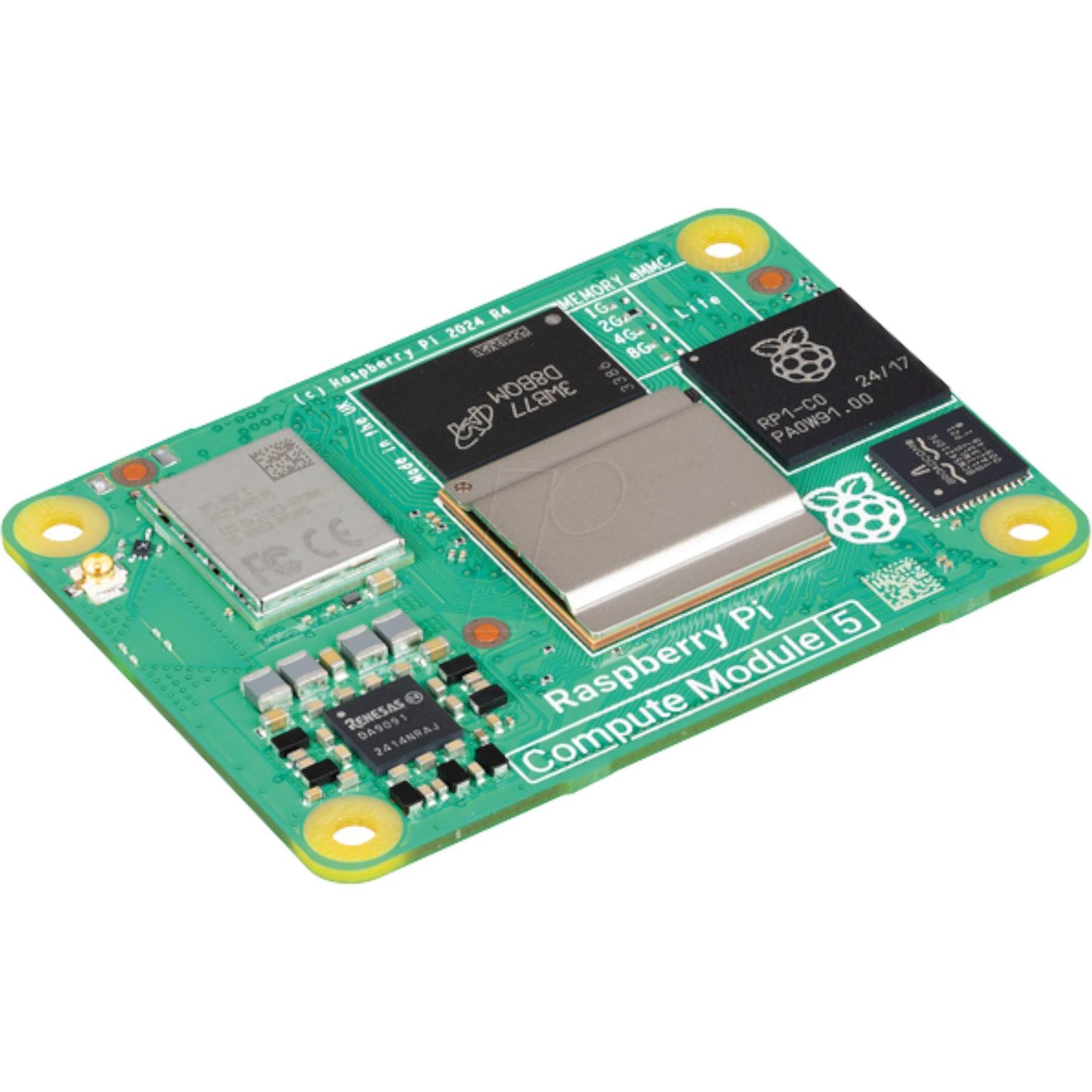 Raspberry Pi CM5102016 Modulo di calcolo 5 WiFi 2GB RAM 16GB eMMC, Scheda + Kit di sviluppo