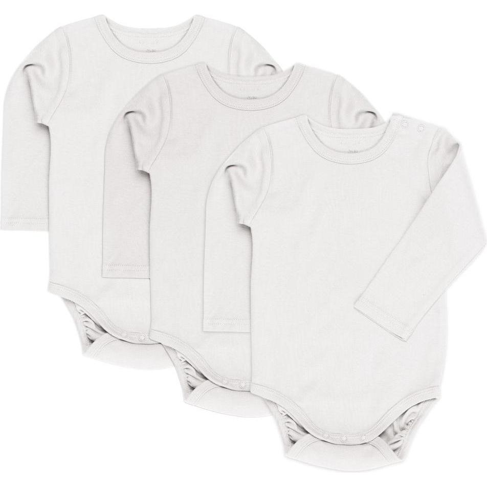 La Loona, Body, LaLoona Baby-Bodys & Wickelbodys Body Langarm 3er Pack - Weiss -, Weiss, (80)