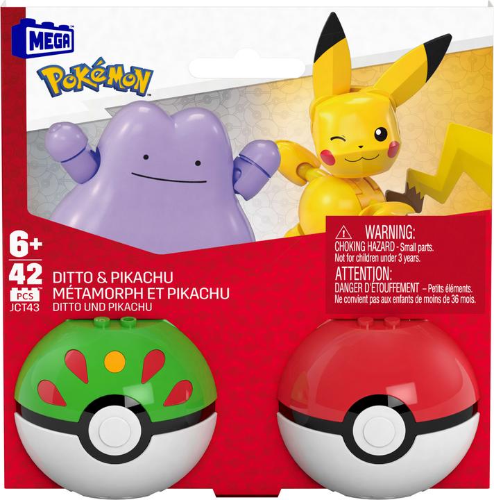 Produktbild MEGA Pokémon 2er Pokéball Set - Pikachu und Ditto
