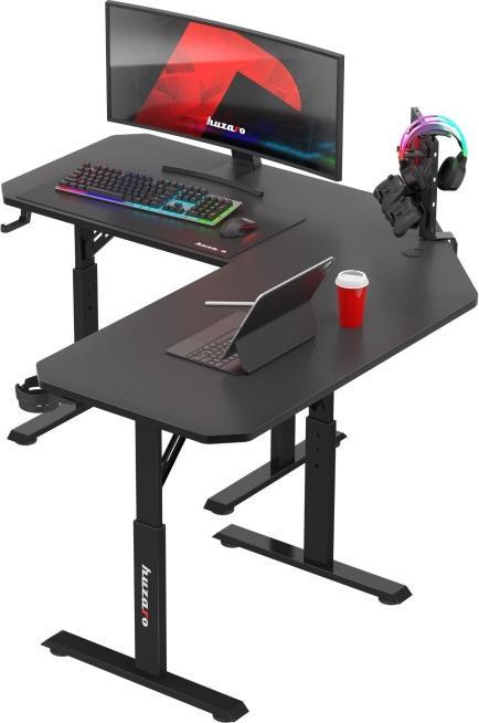 Produktbild Huzaro Verstellbarer Eck-Gaming-Schreibtisch Hero 7.3 Schwarz 140 cm