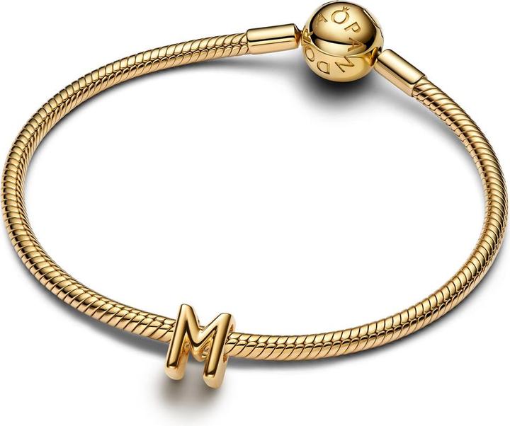 Image du produit Pandora Charm Lettre M Plaqué Or (Plaqué or, Métal)