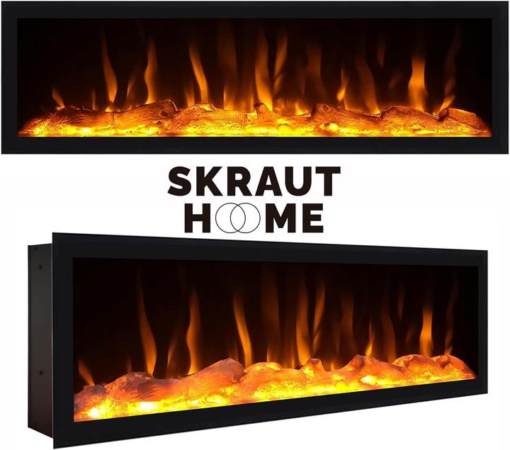 Actual product image Skraut Home TV Unit with Electric Fireplace and Storage, Modern Style