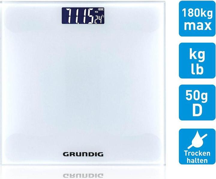 Produktbild Grundig Body scale white 28x28x2,2cm (180 kg)