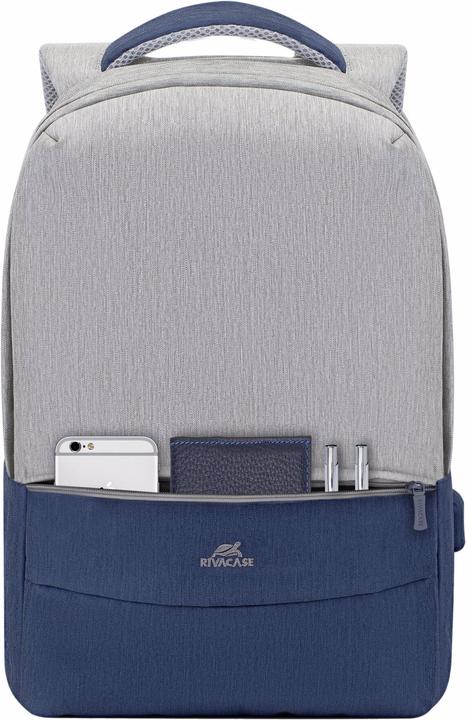 Produktbild Rivacase 7562 grey/dark blue anti-theft Laptop backpack 15.6 (15.60", Universal)