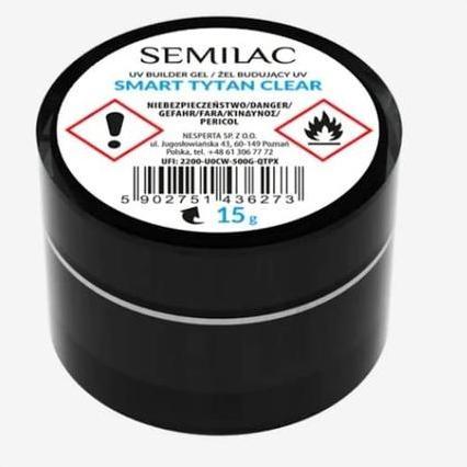 Semilac Smart Titan Clear Nail Builder für harte, starke Nägel und Nail Art 15g
