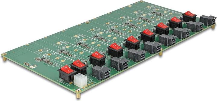 Delock M.2 Testboard für 8 x M.2 NVMe Key M SSD mit SFF-8643 Anschluss