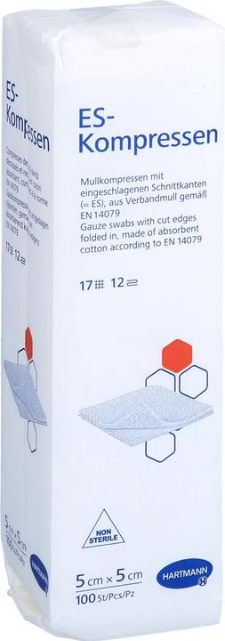 Actual product image Hartmann ES compresses 5 cm x 5 cm / 12-fold / non-sterile / 100 pcs.