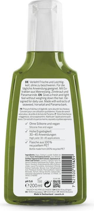 Image du produit Rausch Shampooing anti-graisse au varech (200 ml, Shampoing liquide)