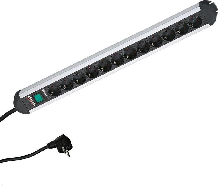 Actual product image Bachmann Power strip PRIMO CLASSIC ALU, 12-fold with (12x, CEE 7/3, 1.75 m)