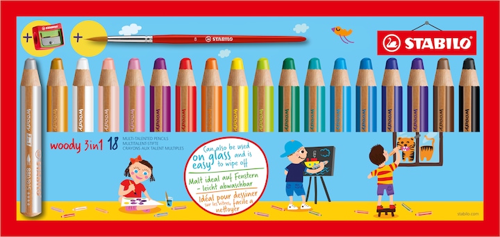 Image du produit STABILO woody 3 en 1 (Multicolore, 18 x)