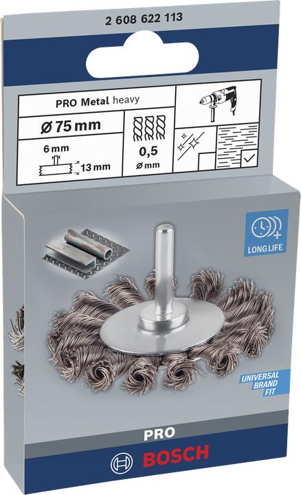 Produktbild Bosch Professional Zubehör PRO Metal heavy Scheibenbürste, gerader Schaft, 75 x 0,5 mm