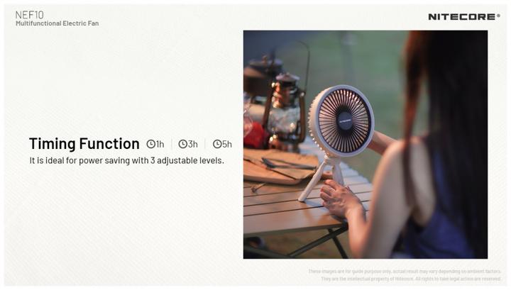 Actual product image Nitecore Fan, with light and power bank, grey