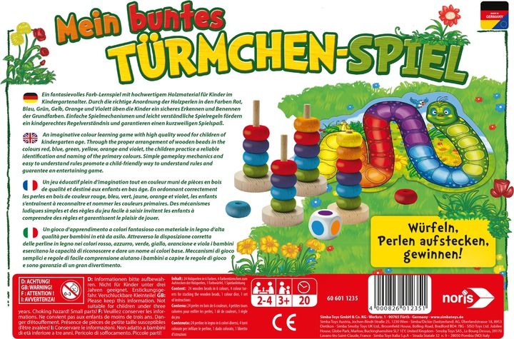 Immagine prodotto Noris Il mio gioco di torrette colorate (Tedesco, Francese, Olandese, Italiano)