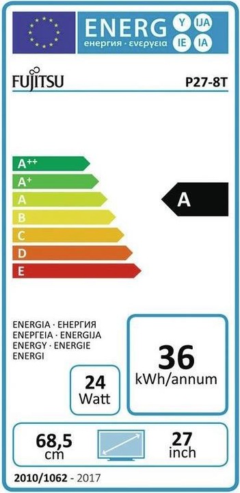 Energie-Label Fujitsu P-Line P27-8 TE Pro (2560 x 1440 Pixel, 26.97")