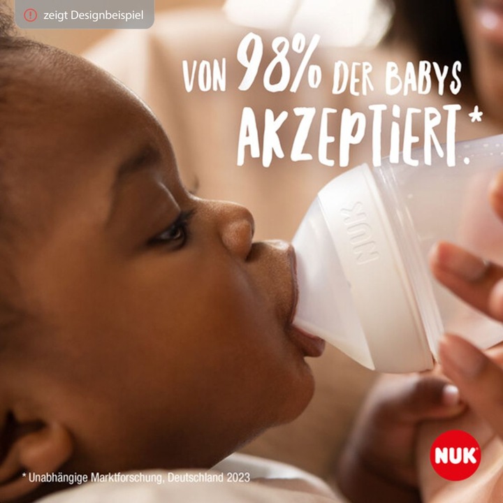 Produktbild NUK Babyflaschen PP-Flasche Perfect Match 260 ml + Silikon-Sauger (260 ml)