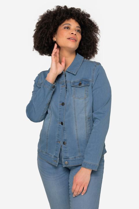 Produktbild Angel of Style Jeansjacke Frieda, Wascheffekte, Hemdkragen, Langarm (54)