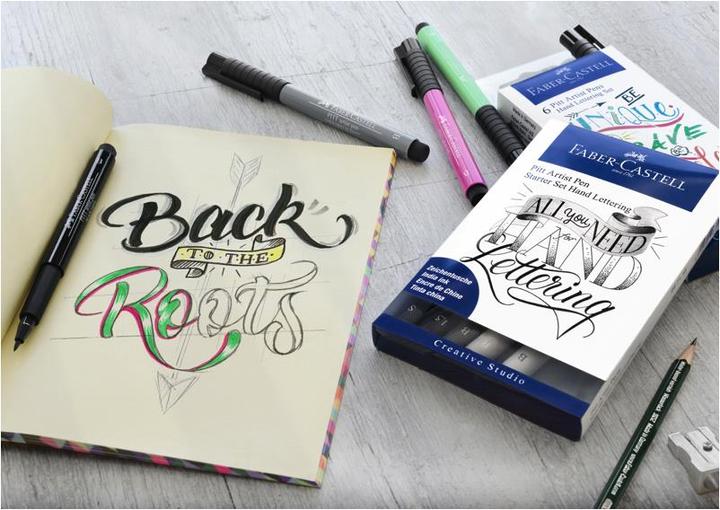 Immagine prodotto Faber-Castell Pitt ArtistPen Handlettering (Blu, Giallo, Verde, Pink, Nero, Turchese, 6 x)