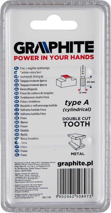 Produktbild Graphite Grafitas HM A-TYPE METAL DUMP (CYLINDRICAL) 12 X 25 MM BOOT 6 X 45 MM 55H353