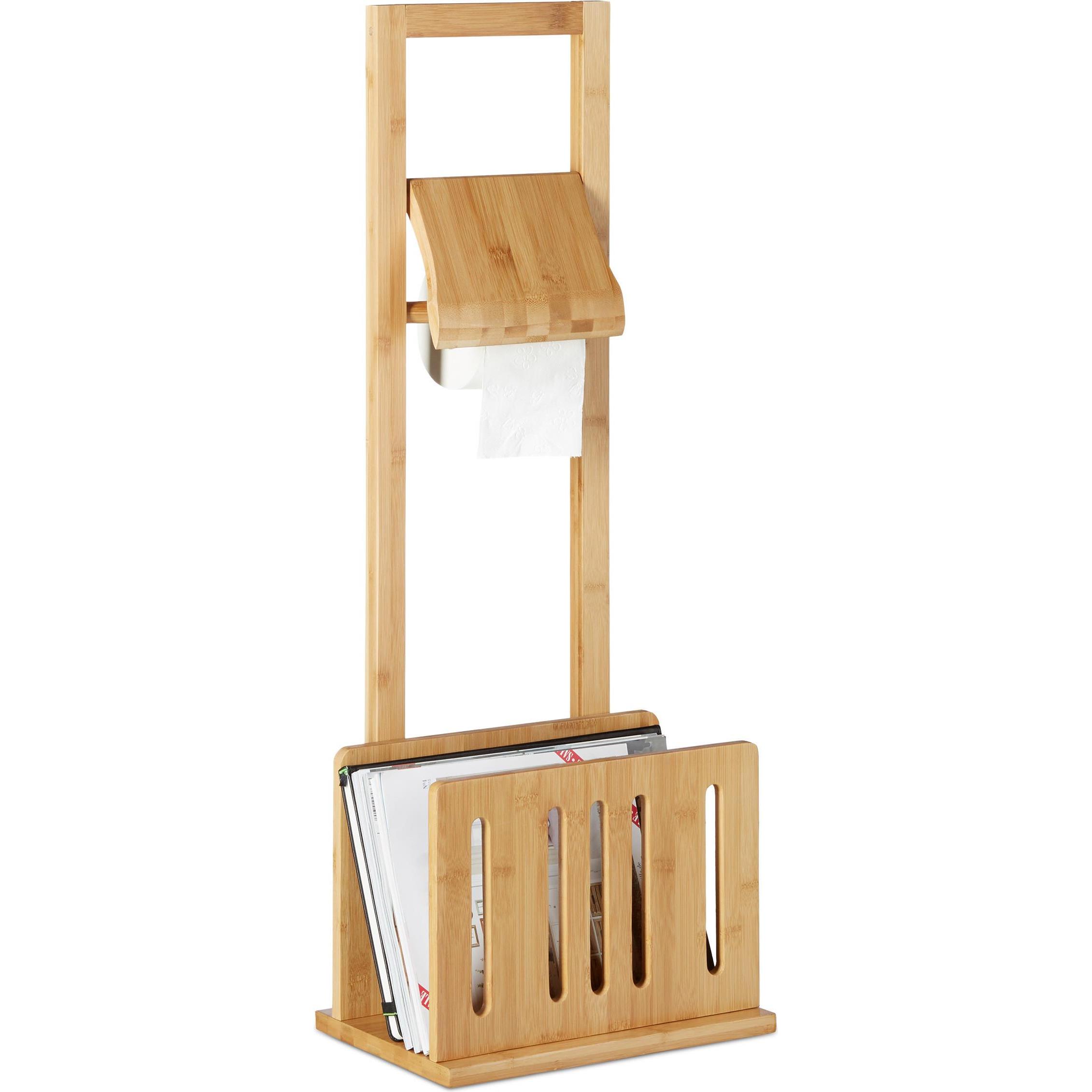 Relaxdays, Toilettenpapierhalter, Toilettenpapierhalter Zeitungsständer