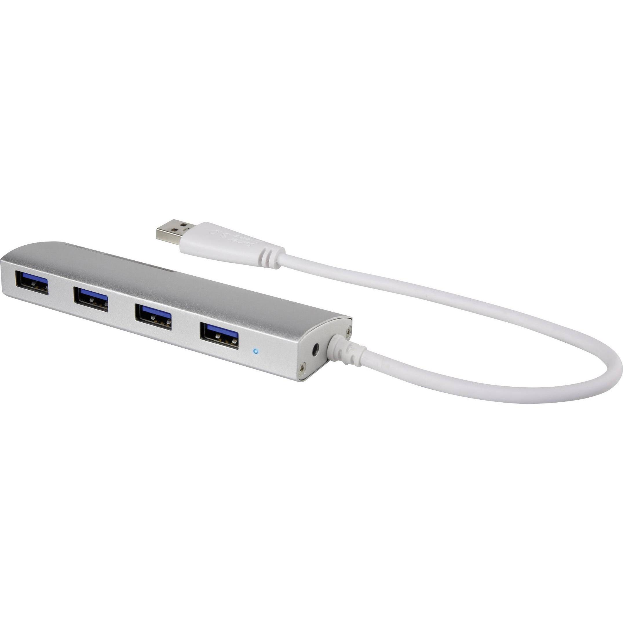 Renkforce RF-3703155 (USB-A, 4 Ports), Dockingstation + USB Hub, Grau