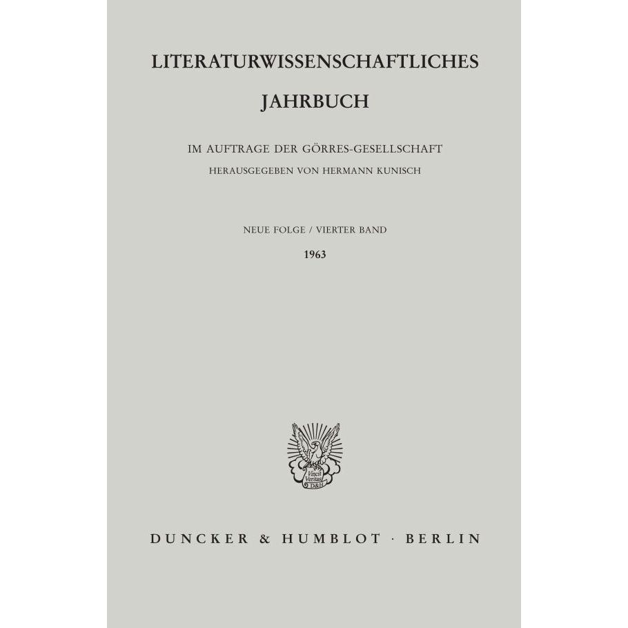 Literaturwissenschaftliches Jahrbuch., Fachbücher von Hermann Kunisch