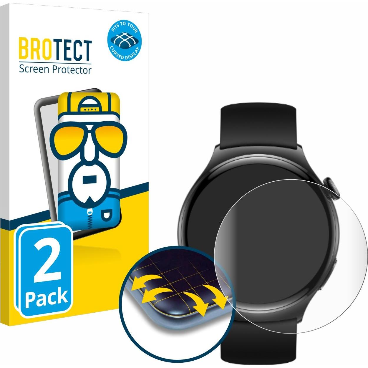 BROTECT Full-Cover Displayschutz, Smartwatch Schutzfolie, Transparent