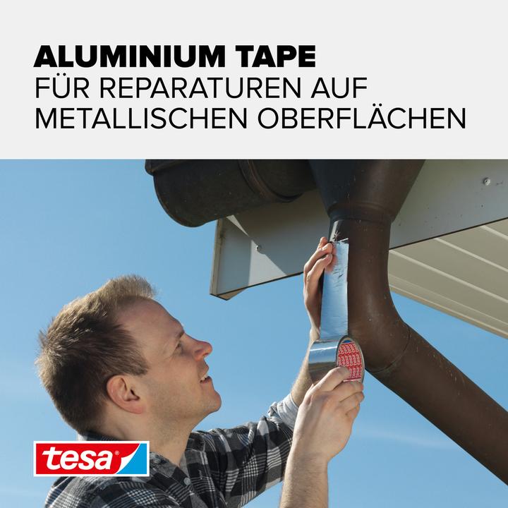 Produktbild tesa Aluminiumband, selbstklebend, für Reparaturen von metallischen Oberflächen (50 mm)