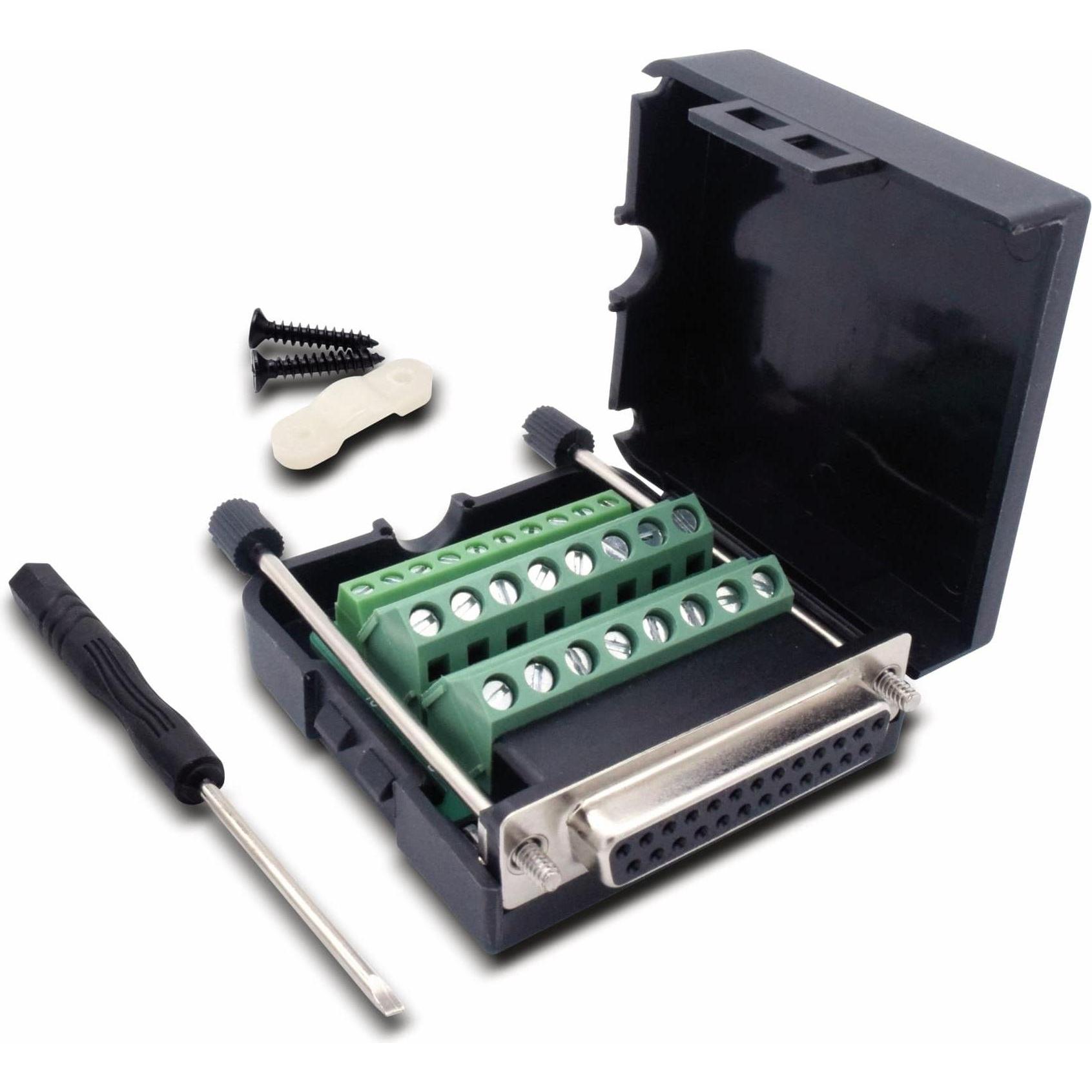 Thumbnail - Quadrios 2010C261 D-SUB Buchse Polzahl (num): 25 Schrauben 1 Set, Elektronikkabel + Stecker, Schwarz