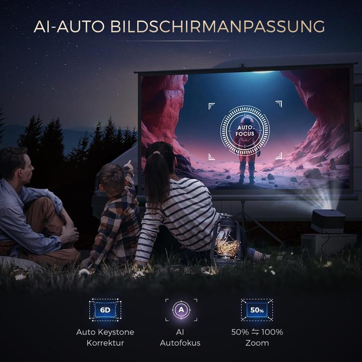Produktbild Aurzen 4K Smart Beamer Boom 3 mit Netflix und Dolby Audio (4K, 500 lm)