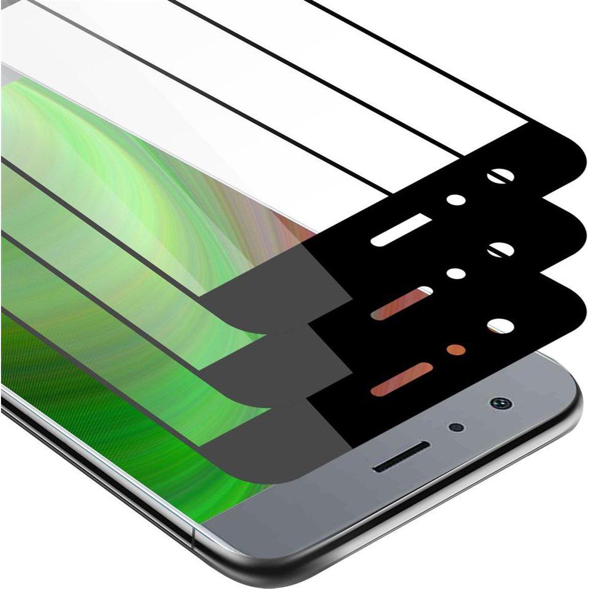 Cadorabo Vollbild Displayschutzglas (3 Stück, Honor 9), Smartphone Schutzfolie, Weiss