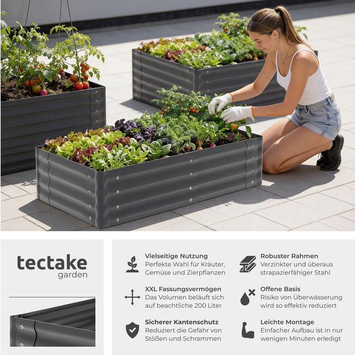 Actual product image tectake Salvia raised bed, galvanized, various sizes