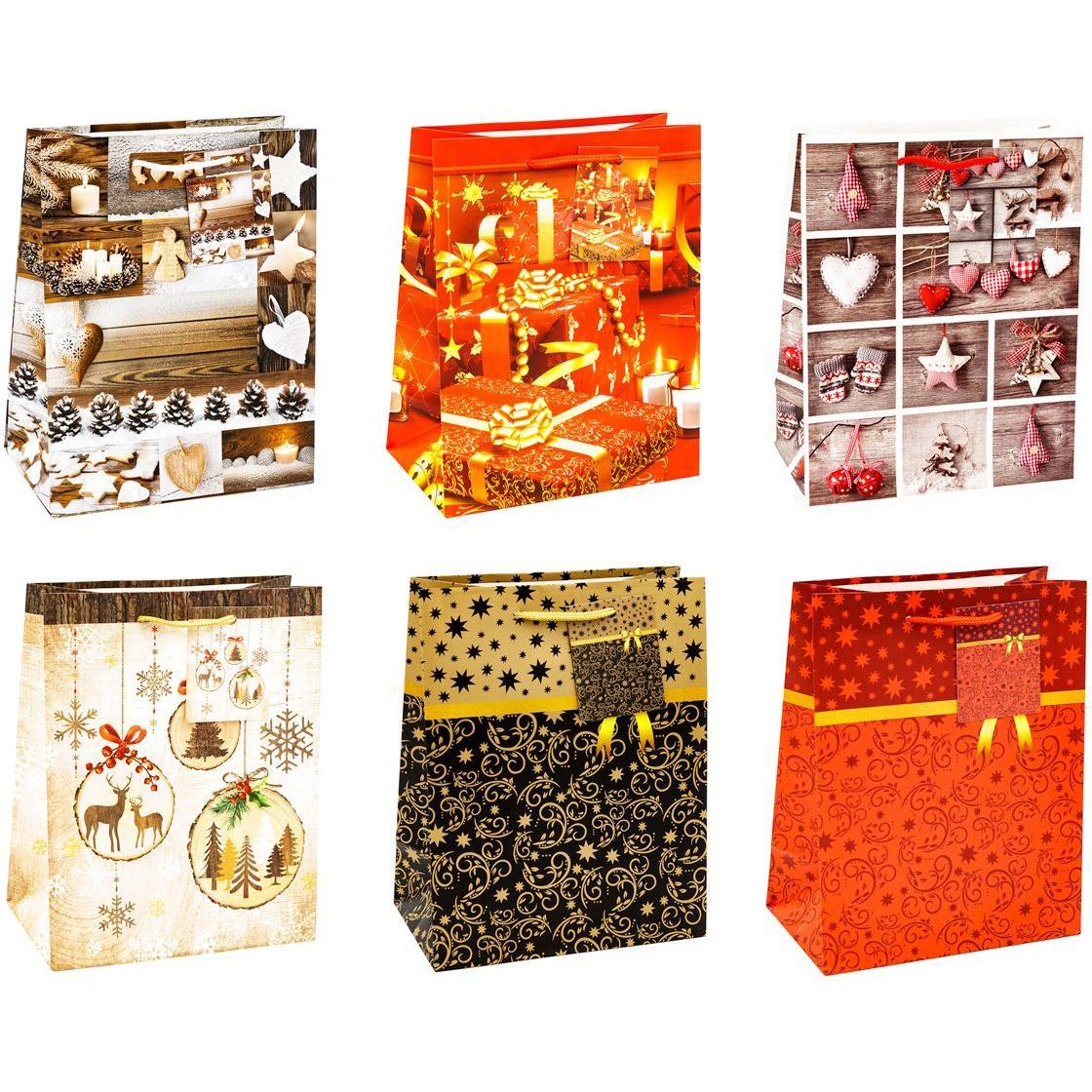 Tsi, Geschenkverpackung, 12 Geschenktaschen Weihnachten Serie 9 Motiv sortiert 18,0 x 23,0 cm (Geschenktüte)