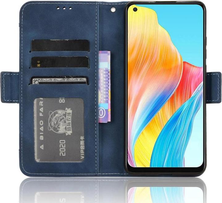 Image du produit Cover-Discount OPPO A78 4G - Etui avec de nombreuses poches pour cartes bleu foncé (Oppo A78)